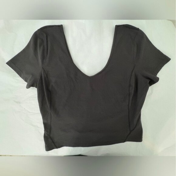 Lululemon Align T-Shirt Nulu Black Emboss Sz 12 | EUC - Picture 3 of 5